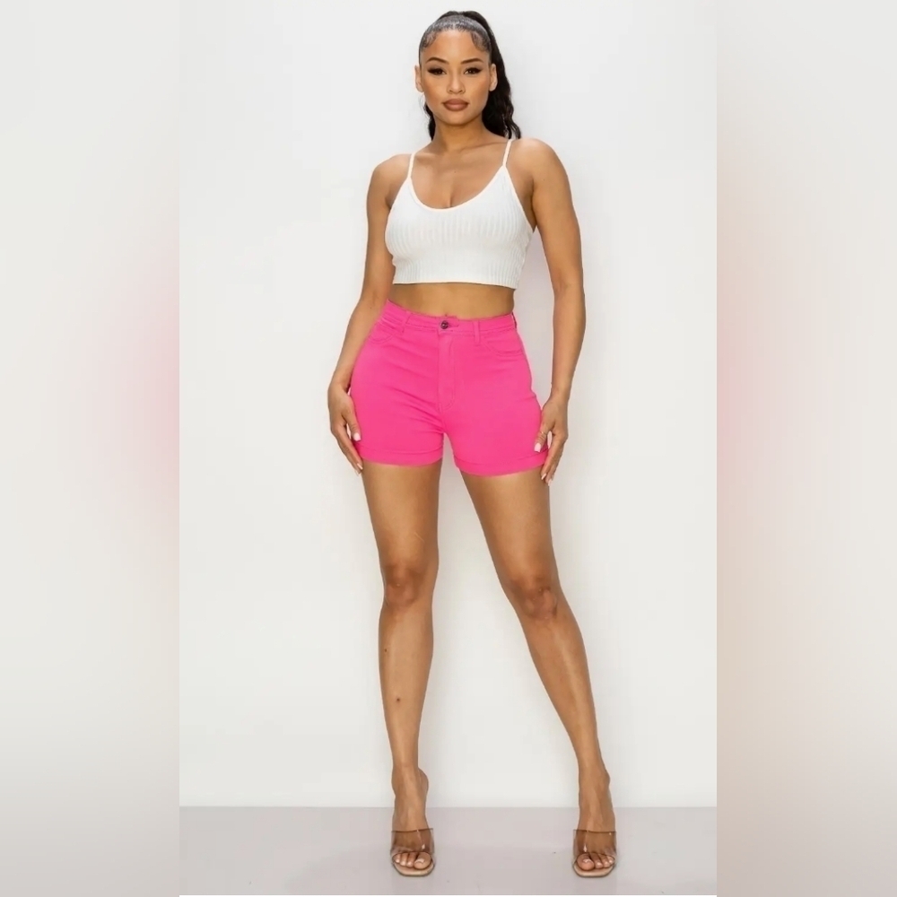 Super stretchy hot pink shorts